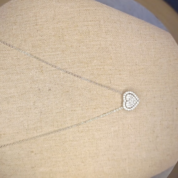 Radiance by Absolute Sterling Silver Heart Necklace and Earrings NEW - Picture 3 of 13